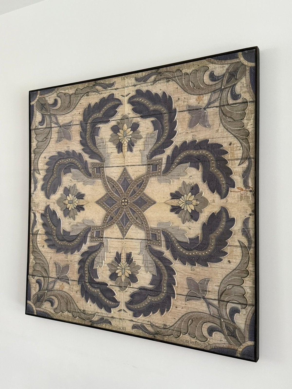 XL Wandpaneel van hout Sierlijk vintage style 120x120 cm, Ophalen, Zo goed als nieuw