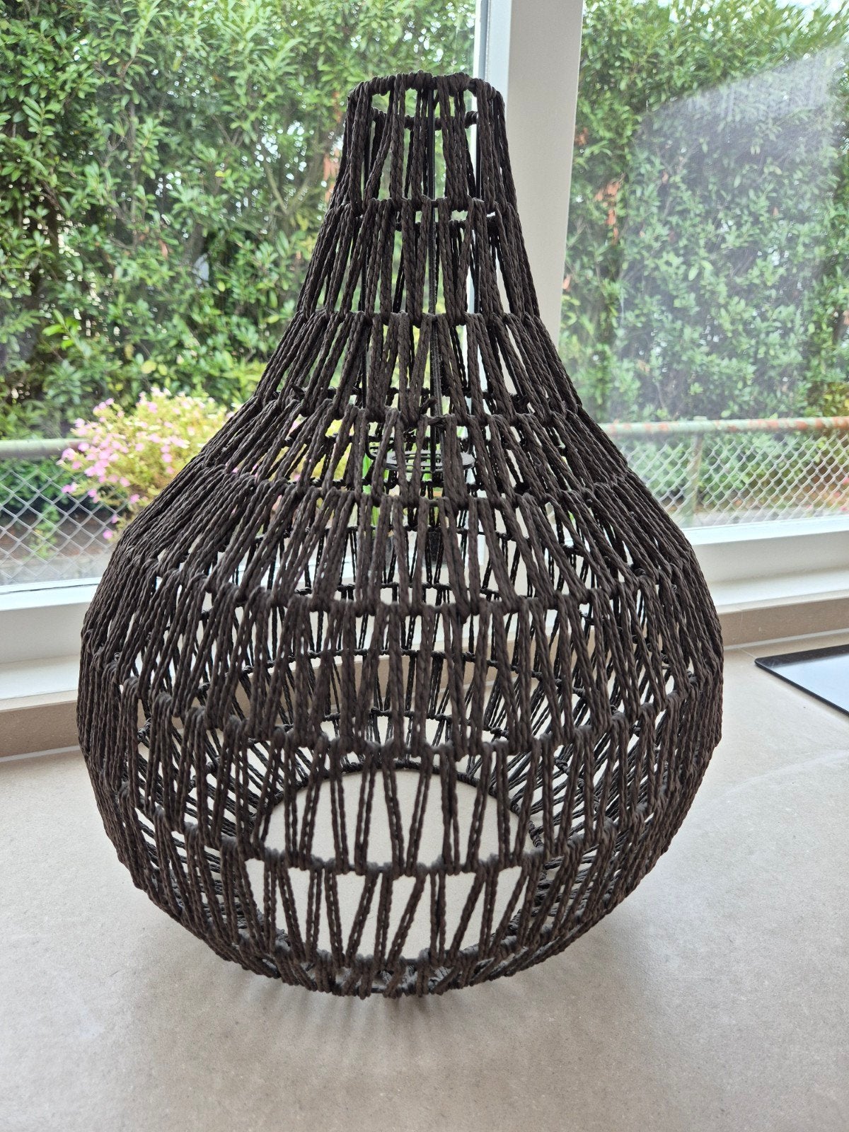 Retro Hanglamp Zwart Lina Drop, Huis en Inrichting, Lampen | Lampenkappen, Ophalen of Verzenden, Zo goed als nieuw, Zwart, Hanglamp