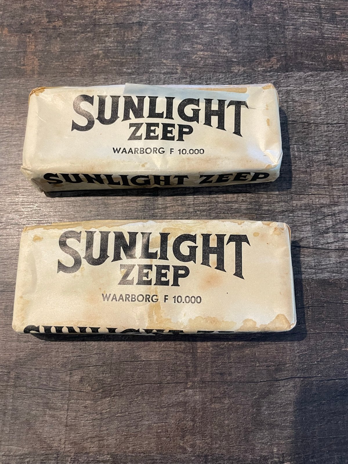 2x Vintage Sunlight Zeep - Waarborg F 10.000, Ophalen of Verzenden