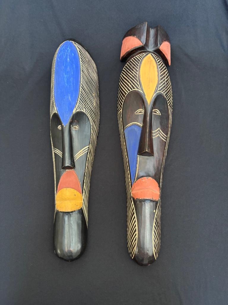 Set van 2 Afrikaanse houten Fang maskers, Ophalen of Verzenden