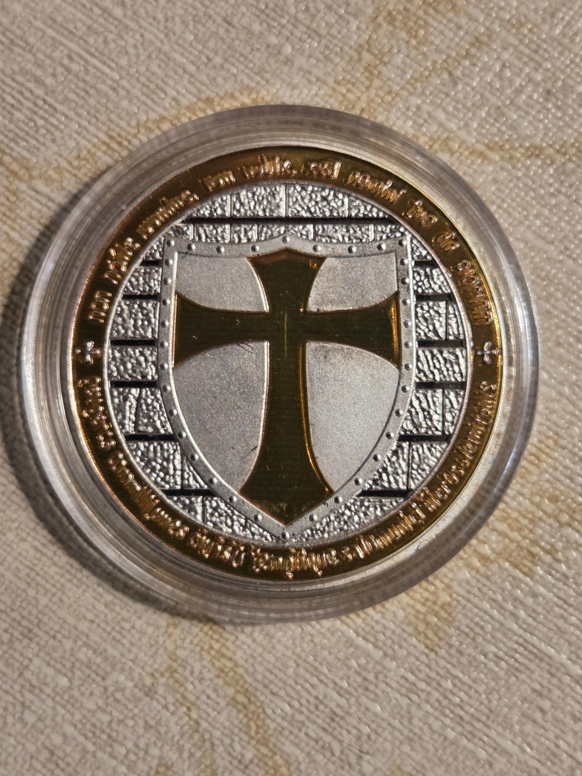Tempeliers Kruis Medaille - Zilver en Goudkleurig, Ophalen of Verzenden