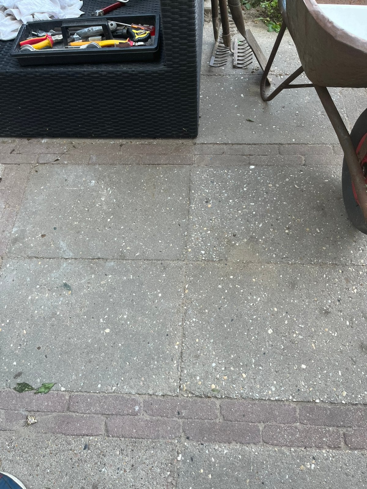 Grijze,grote grint/beton tegels., Tuin en Terras, Ophalen, Gebruikt, Beton, Terrastegels