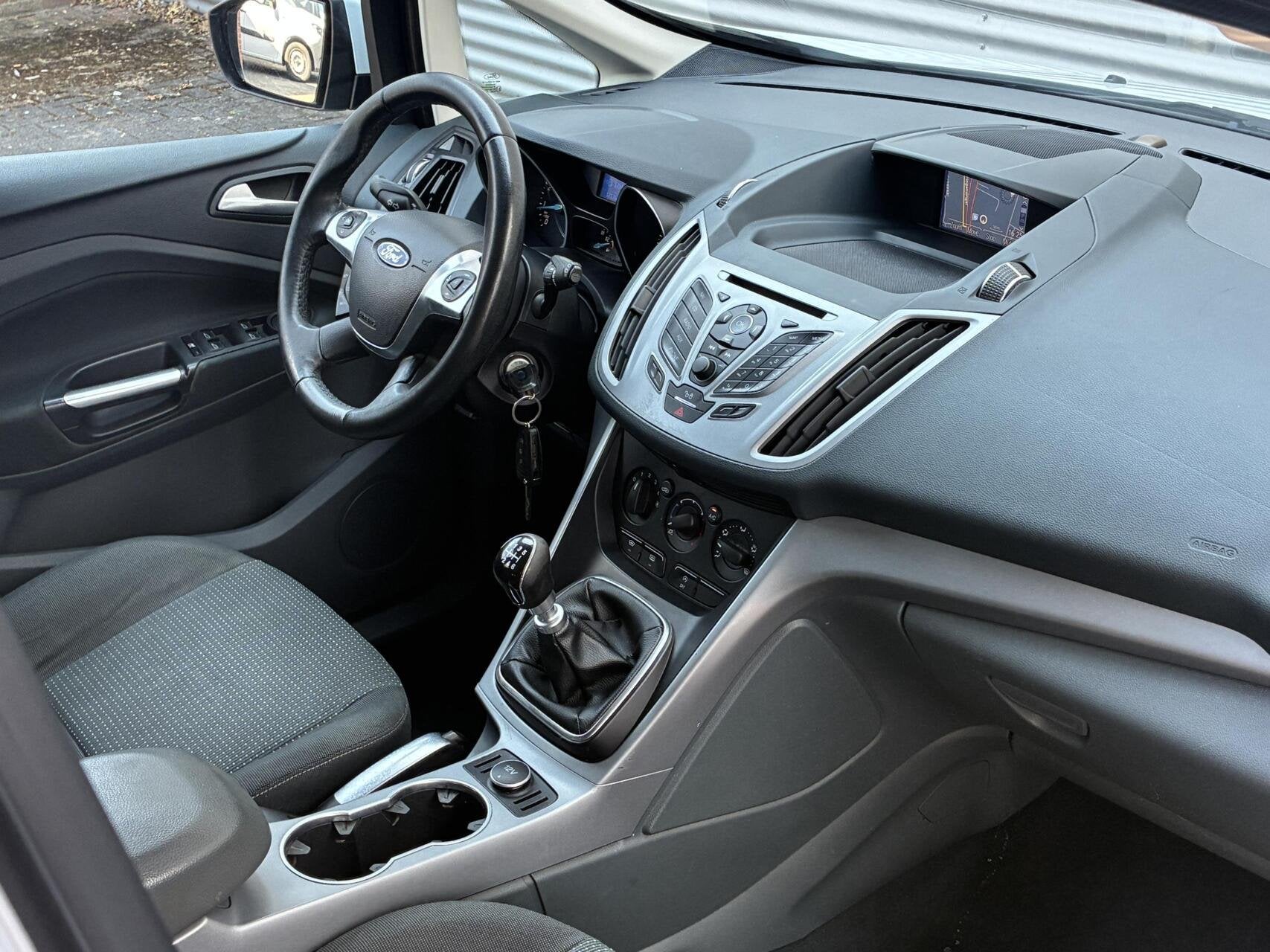 Ford C-Max 1.0 Edition Airco Cruise Navi NL Auto Trekhaak 14, Voorwielaandrijving, Euro 5, Gebruikt, Wit
