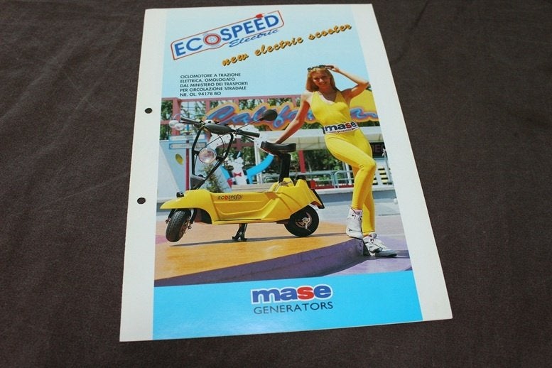 Eco Speed Electric 1996 scooter verkoopfolder Mase generator, Ophalen of Verzenden, Gebruikt