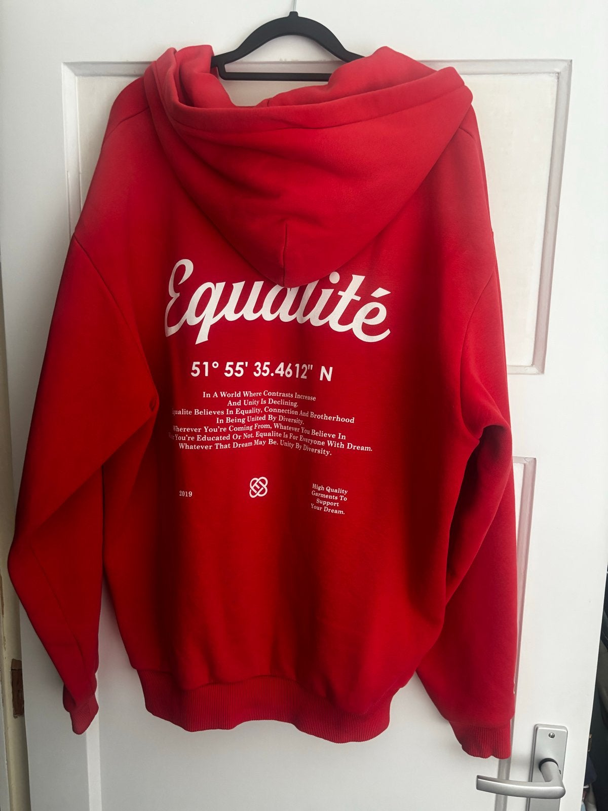 EQUALITÉ Hoodie Rits - Rood - Maat XL, Ophalen of Verzenden, Zo goed als nieuw, Maat 56/58 (XL), Rood