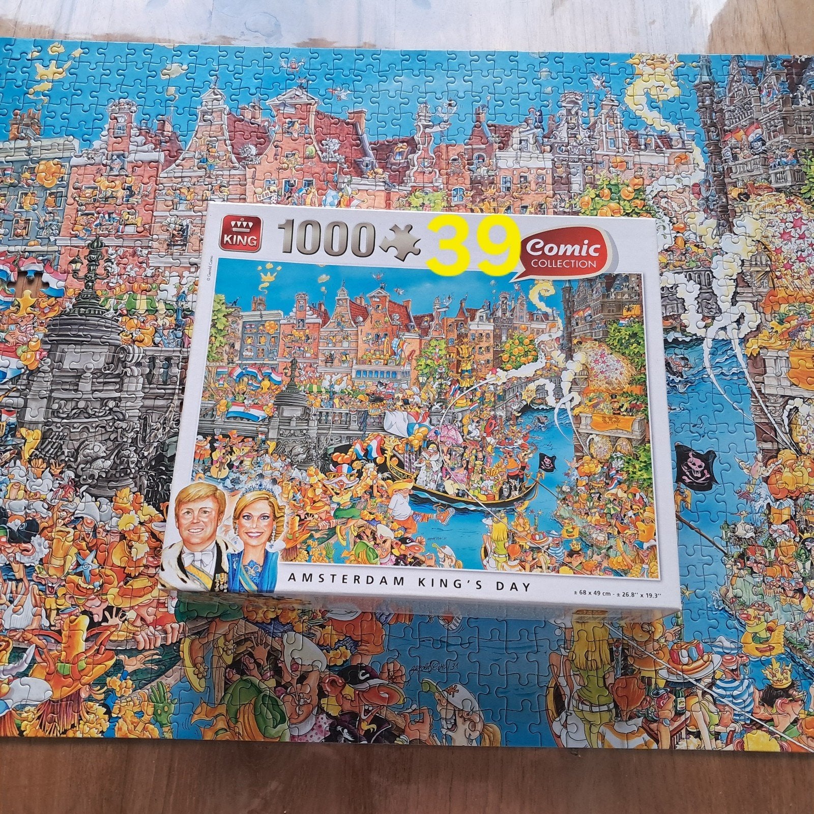 legpuzzel 1000 stukjes =missen 2 stukjes= Amsterdam King day, Ophalen of Verzenden