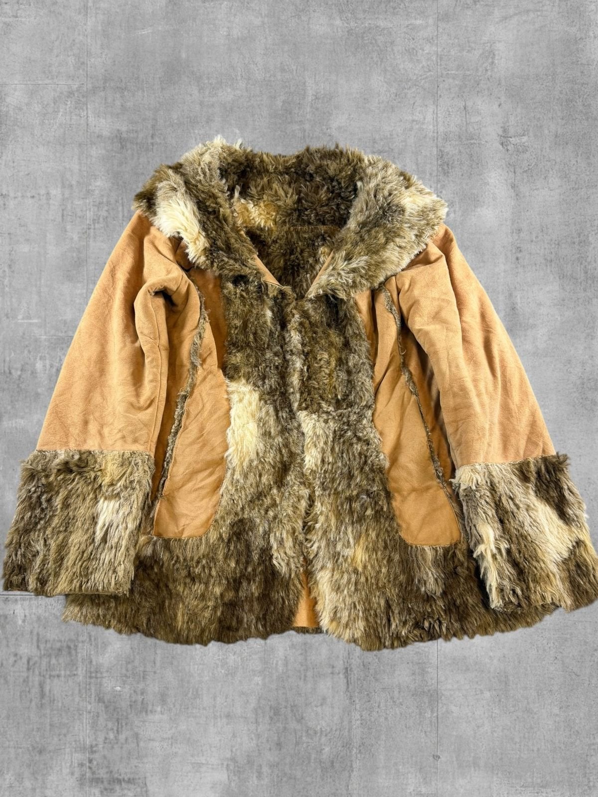 Vintage Dressing Afghaanse jas bruin dames maat S, Bayline Vintage Trading, Bruin, Verzenden, Zo goed als nieuw