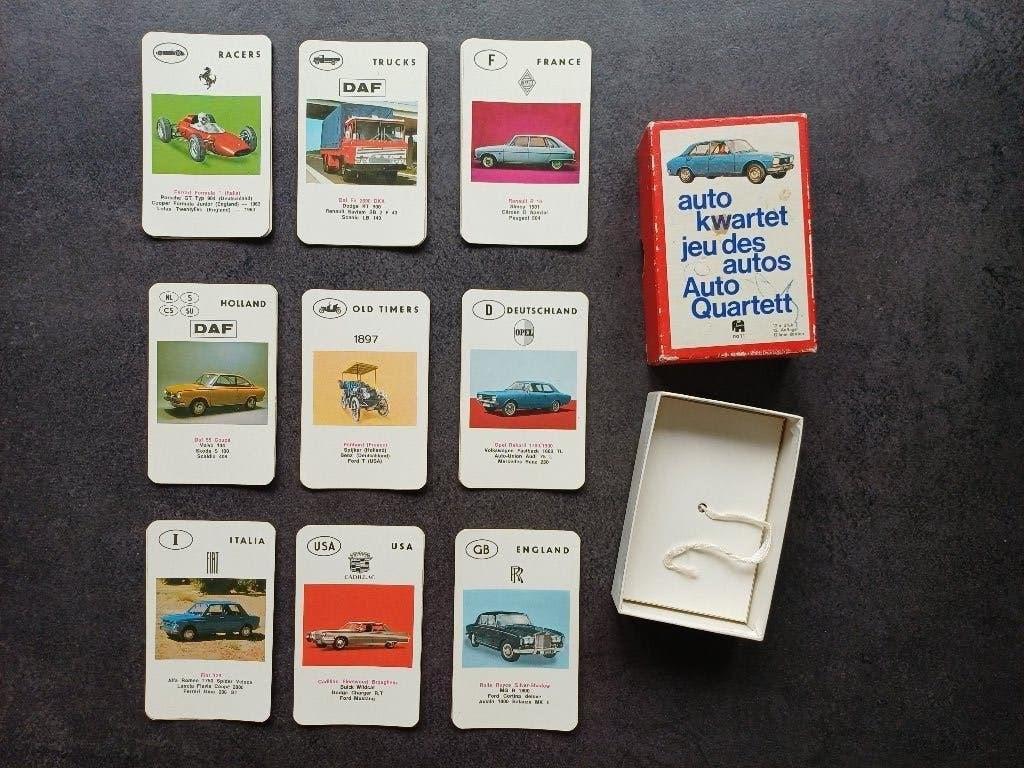 Kwartet auto's/ Auto kwartet, Jumbo, retro/vintage; compleet, Verzamelen, Ophalen of Verzenden, Gebruikt, Kwartet(ten)