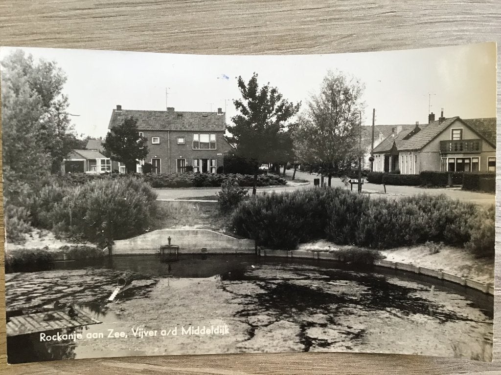 Oude ansicht Rockanje aan Zee, Vijver a/d Middeldijk 1965-70, Ophalen of Verzenden, 1960 tot 1980, Gelopen, Zuid-Holland