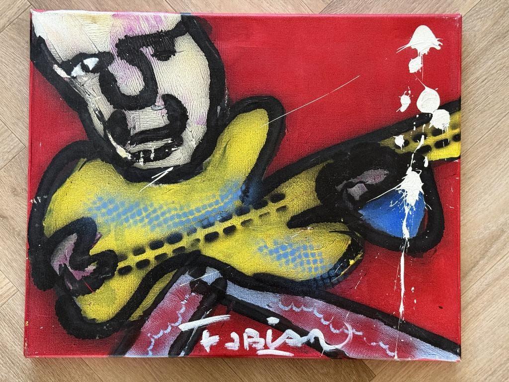 Abstract schilderij op doek – Fabian – 50 x 40 cm, Antiek en Kunst, Kunst | Schilderijen | Abstract, Ophalen