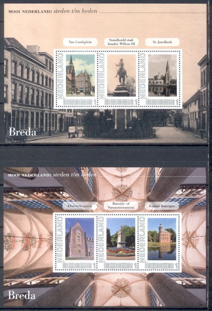 2 vellen mooi nederland heden - verleden - breda, Postzegels en Munten, Postzegels | Nederland, Ophalen of Verzenden, Na 1940