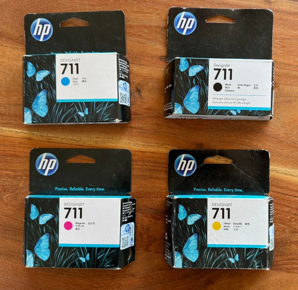 HP 711 Designjet cartridges NIEUW ongeopend 4 kleuren, Ophalen, Zo goed als nieuw