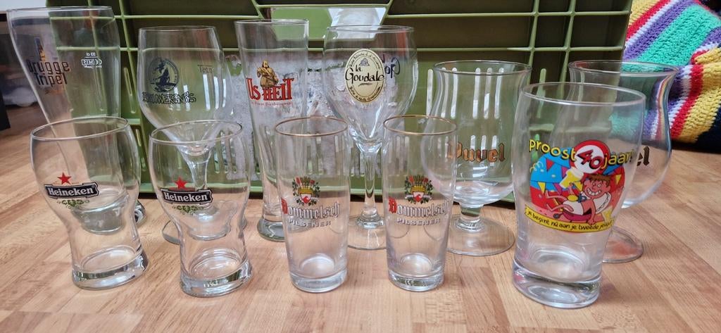 Diverse bierglazen - Heineken, Dommelsch, Brugge Tripel, Ophalen of Verzenden, Zo goed als nieuw, Meerkleurig, Overige merken