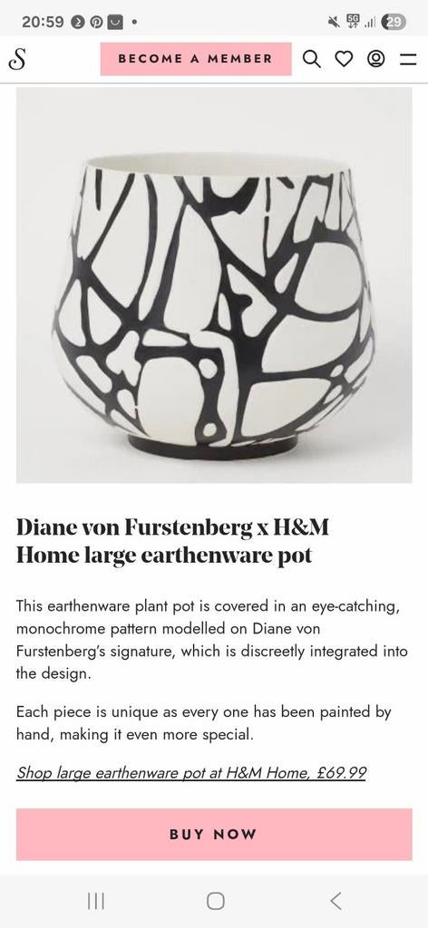 Diane Von bloempotten 2x, Ophalen, Rond, Aardewerk, Minder dan 40 cm