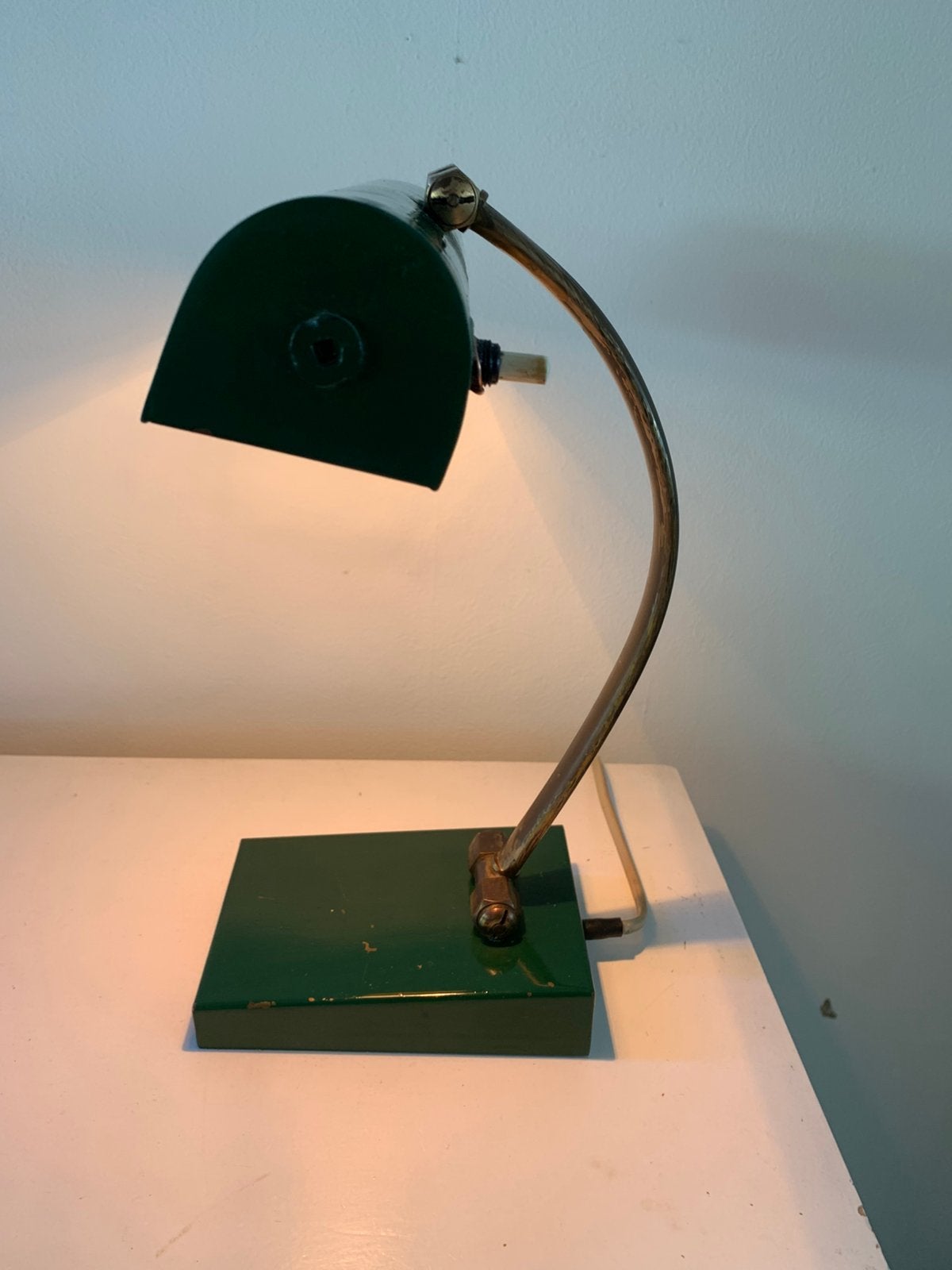 Desklamp antiek groen, Antiek en Kunst, Antiek | Lampen, Ophalen of Verzenden