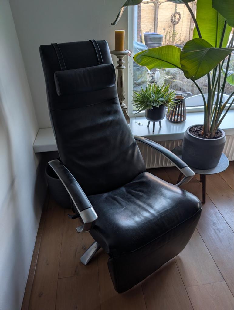 Jori Relaxfauteuil JR7760 Zwart Leer - Comfort en Stijl, Ophalen, Zwart, Modern, Comfort, Zo goed als nieuw