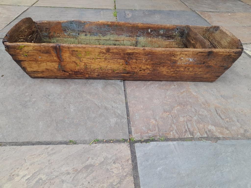 Prachtige doorleefde  stoere landelijke houten trog, Ophalen, Rond, Hout