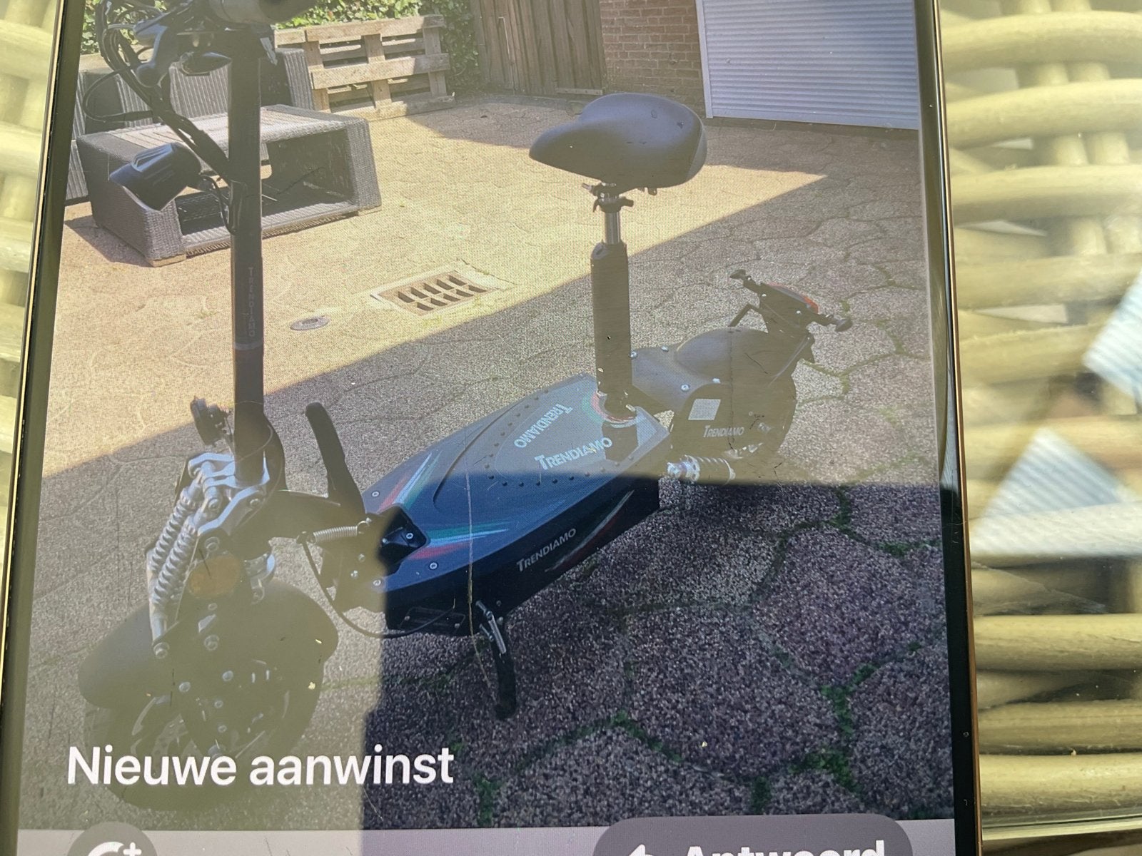 Gevraagd: TANTE PAULA step met blauw kenteken (84 jaar), Ophalen of Verzenden, Gebruikt, Elektrische step (E-scooter)