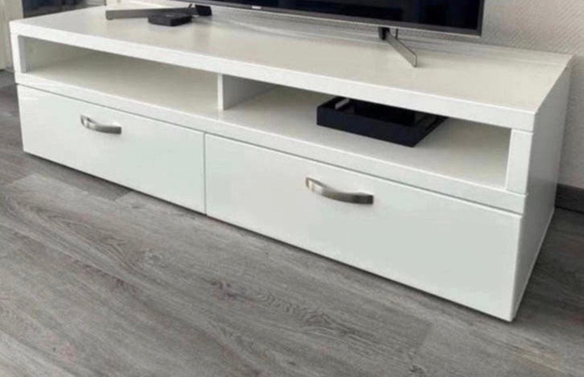 Tv kast met 2 lades wit, Huis en Inrichting, Kasten | Televisiemeubels, Ophalen, Gebruikt, 25 tot 50 cm, Minder dan 100 cm