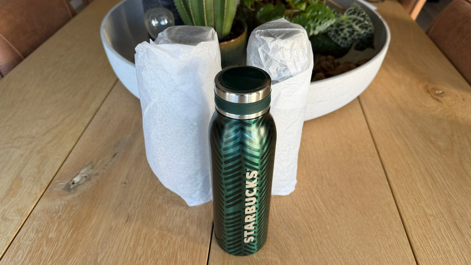 3 stuks Starbucks Herringbone Green Travel Bottle, Huis en Inrichting, Keuken | Servies, Thermoskan, Nieuw, Ophalen of Verzenden