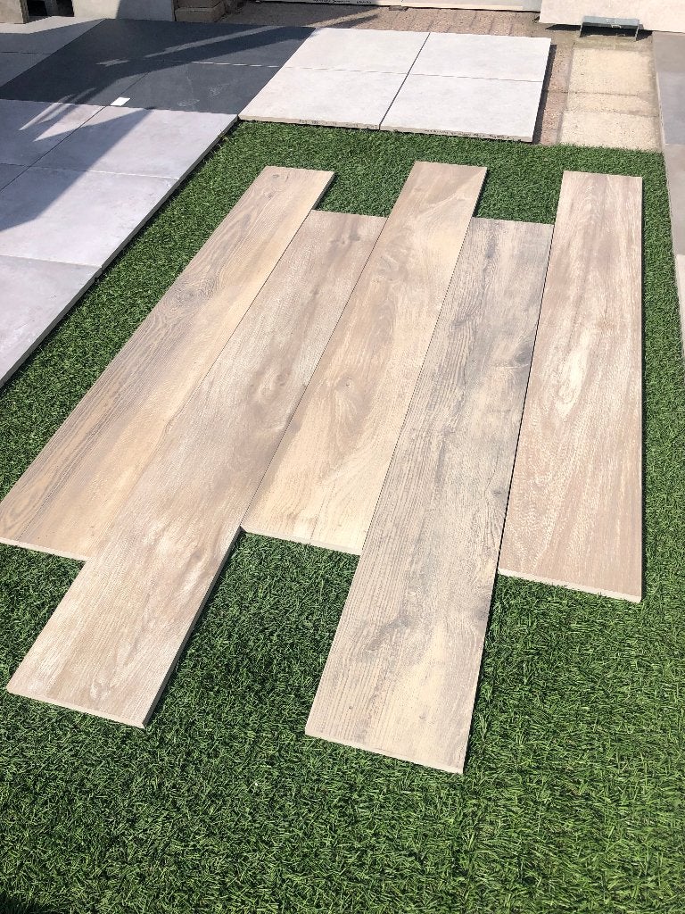 houtlook keramische terrastegels 180x23x2 cm Oak actie