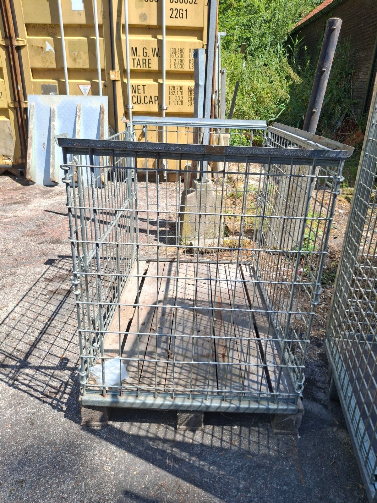Metalen gaasbak met houten bodem, Ophalen, Gebruikt