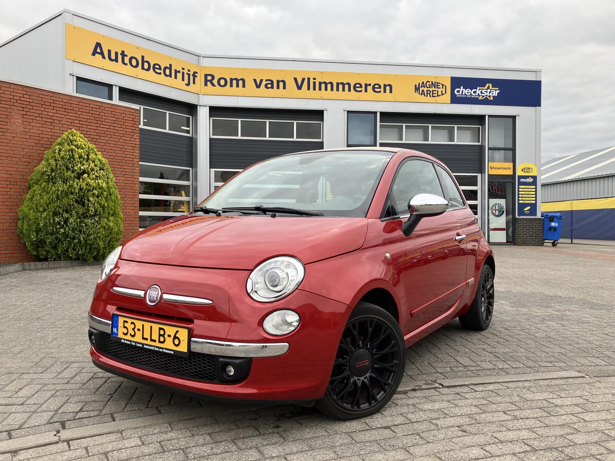 Fiat 500 C 1.2 Rock | Lederen bekleding | Speciale kleur |, Auto's, Euro 5, Gebruikt, 4 cilinders, Cabriolet