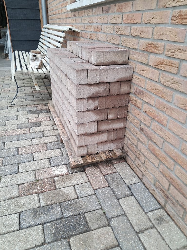 straatstenen lxbxh 21x7x8 cm ca. 2,5 m2, Ophalen, Klinkers, Zo goed als nieuw, Minder dan 5 m²