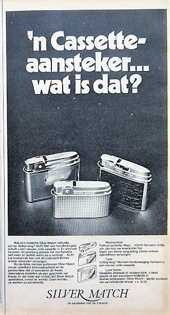 27 vintage advertenties aanstekers 57-69 aansteker Rowenta, Ophalen of Verzenden, Gebruikt, Aansteker