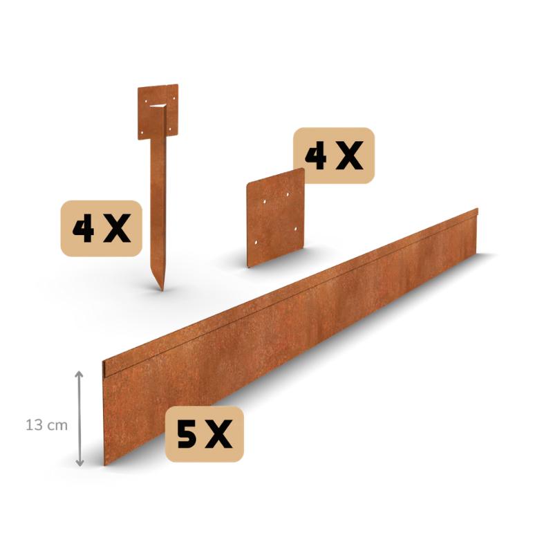 2e-kans: Cortenstaal Borderrand Set - 11,5 Meter, Ophalen, Overige materialen, 100 tot 200 cm, Zo goed als nieuw