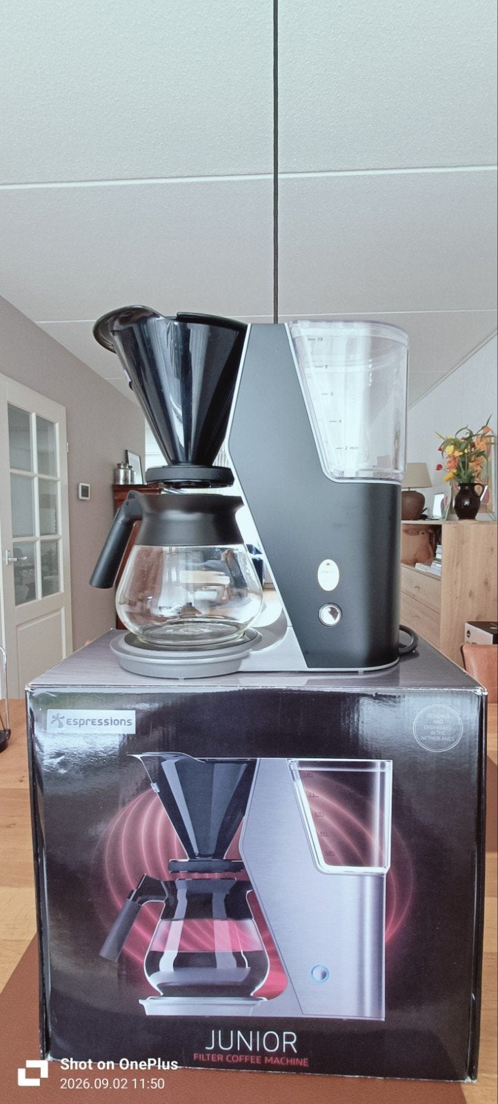Filter koffie machine - Espressions Junior, Witgoed en Apparatuur, Afneembaar waterreservoir, 10 kopjes of meer, Koffiemachine