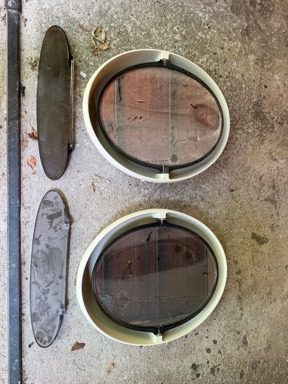 2x Allibert Retro Space Age Spiegels met Verlichting, Ophalen, Minder dan 50 cm, Gebruikt, Minder dan 100 cm
