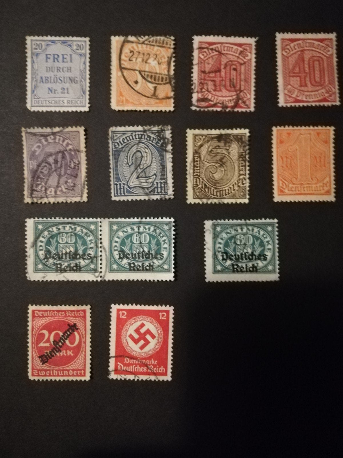 Duitse Rijk kaveltje dienst zegels., Ophalen of Verzenden, Duitse Keizerrijk
