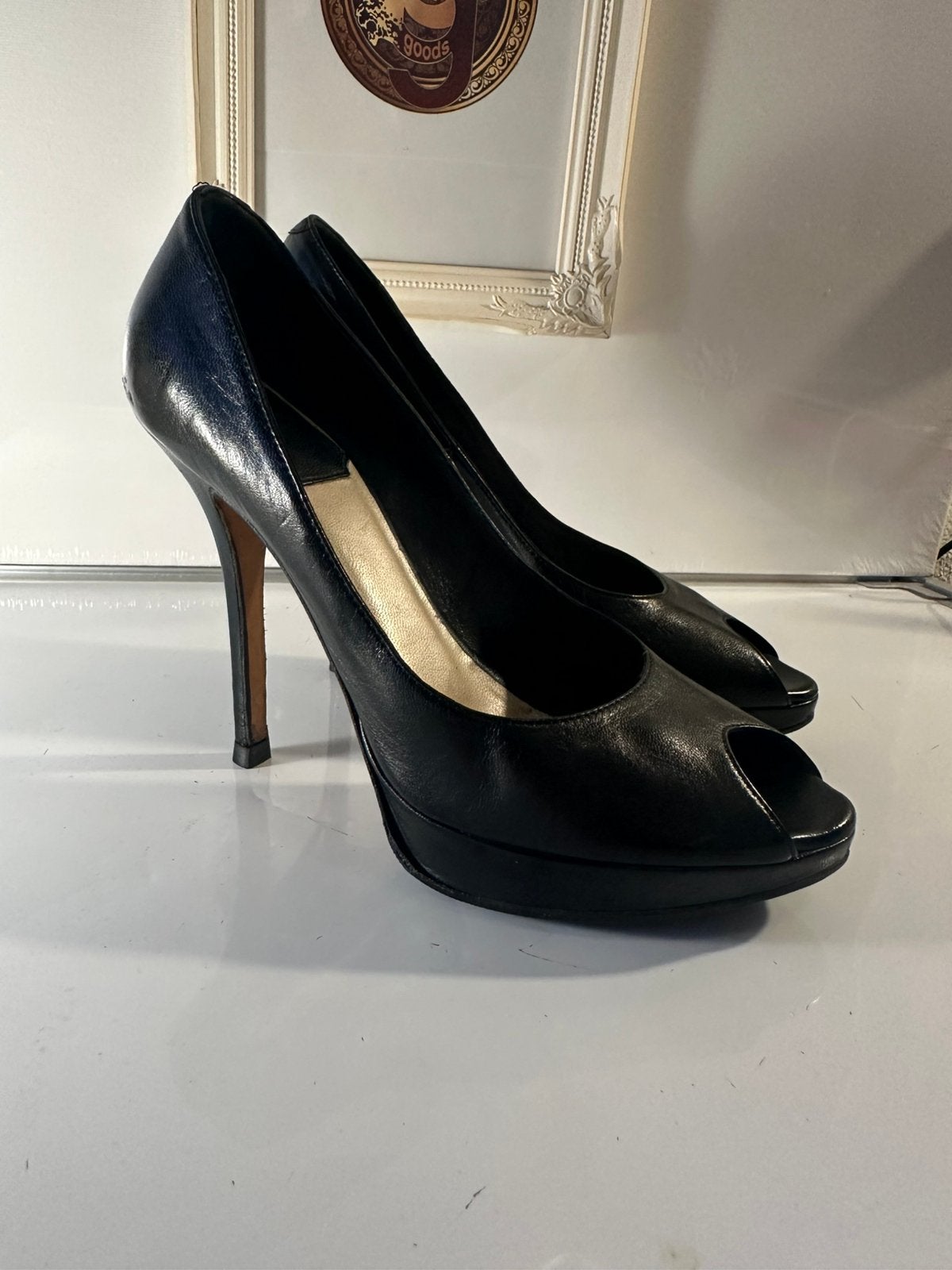 Authentieke Christian Dior pumps van zwart leer EU 35,5, Pumps, Zwart, Ophalen of Verzenden, Zo goed als nieuw