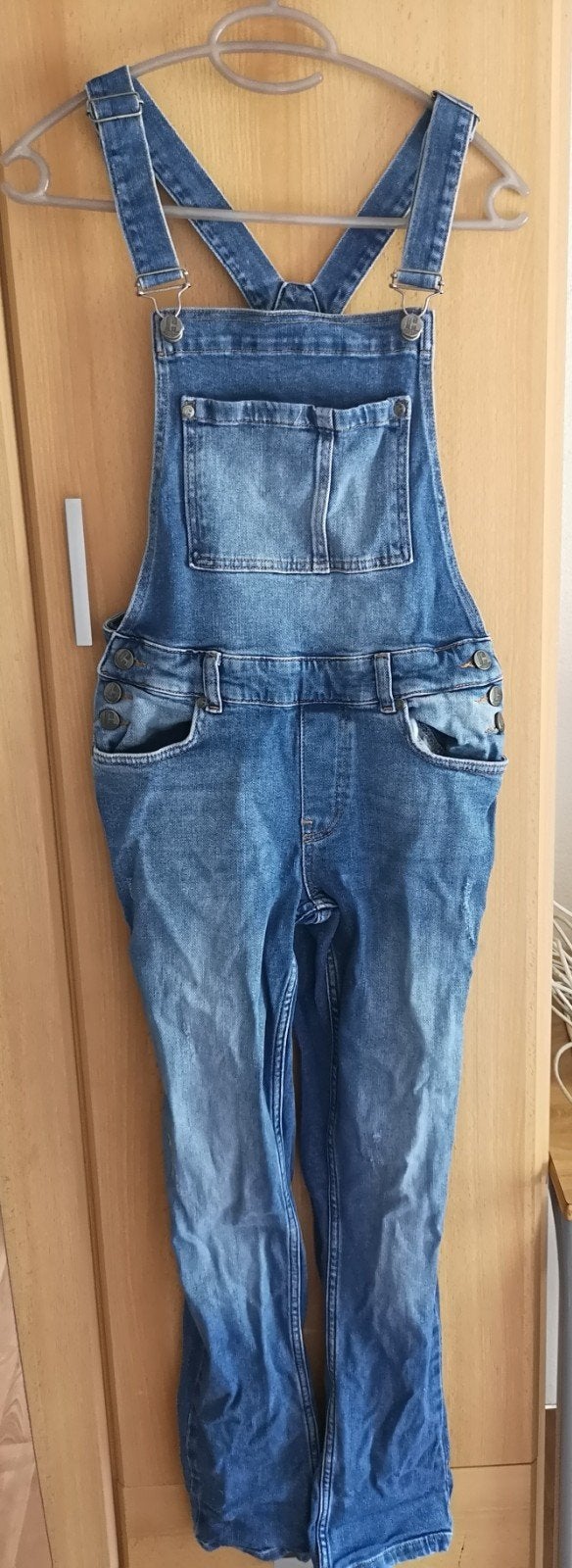 tuinbroek w27, beenlengte circa 70 cm, Kleding | Dames, Jumpsuits, Ophalen of Verzenden, Gedragen, Maat 34 (XS) of kleiner, Blauw