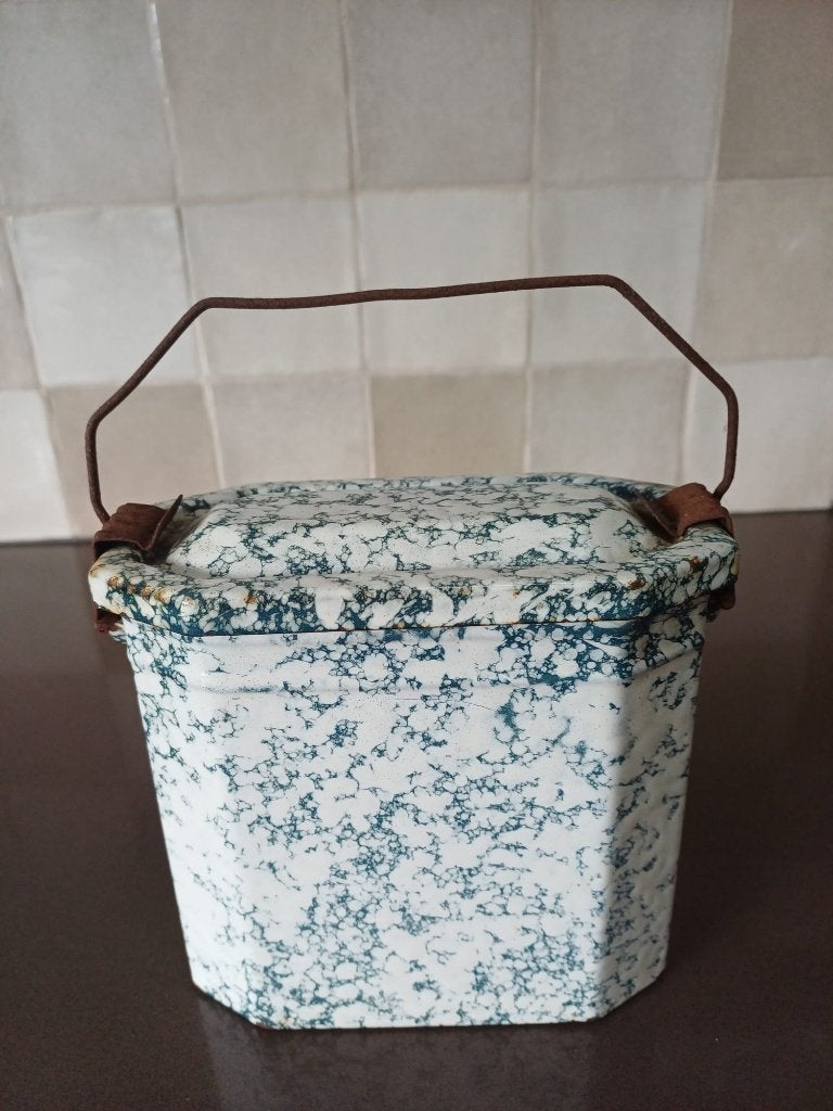 antieke emaille lunchbox, Antiek en Kunst, Ophalen of Verzenden