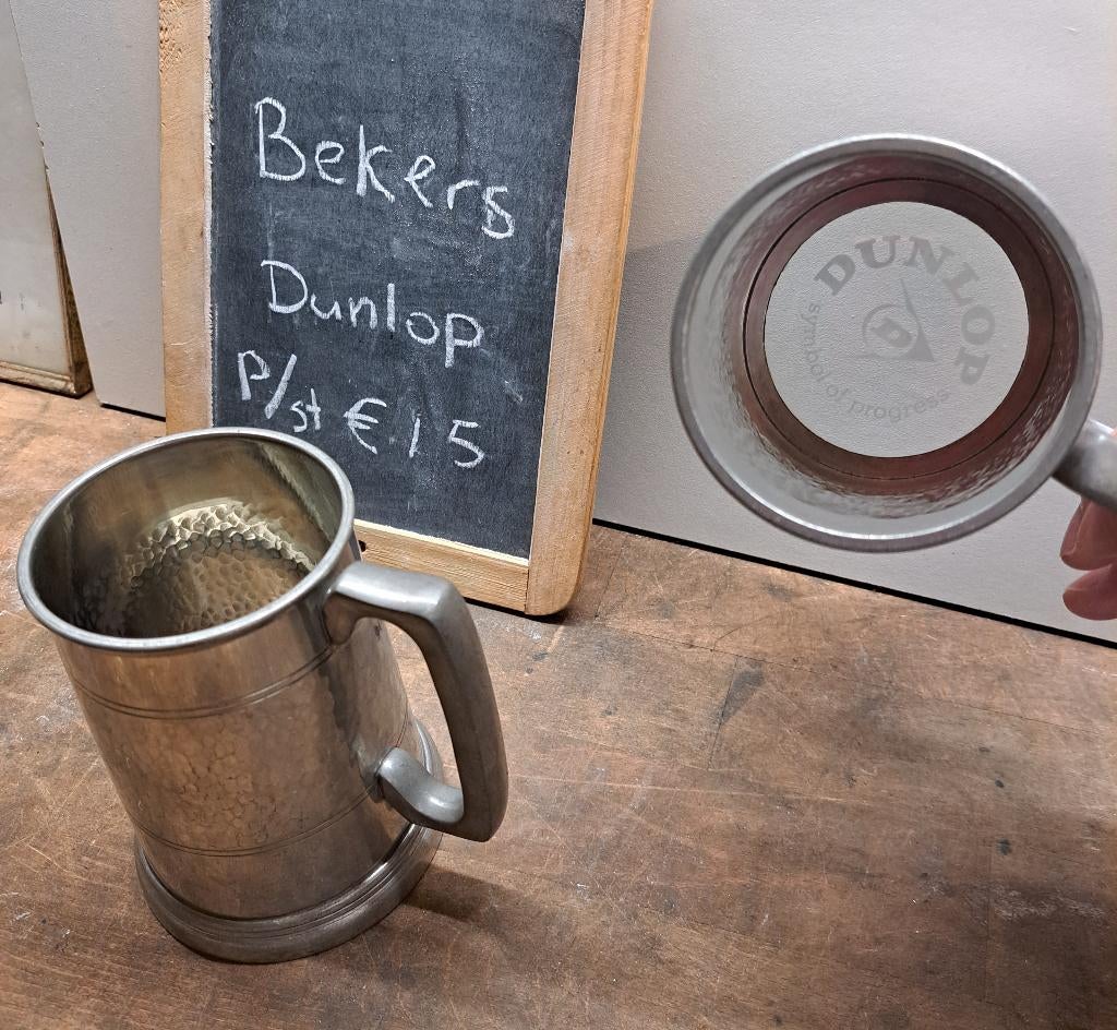 4. Diverse olie blikken dunlop reclame items auto, Ophalen of Verzenden, Gebruikt, Reclamebord