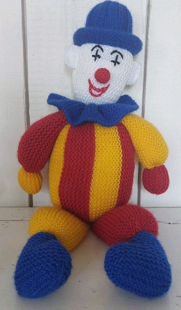 Vintage knuffel clown circus vintage decoratie kleurrijk, Ophalen of Verzenden, Overige typen
