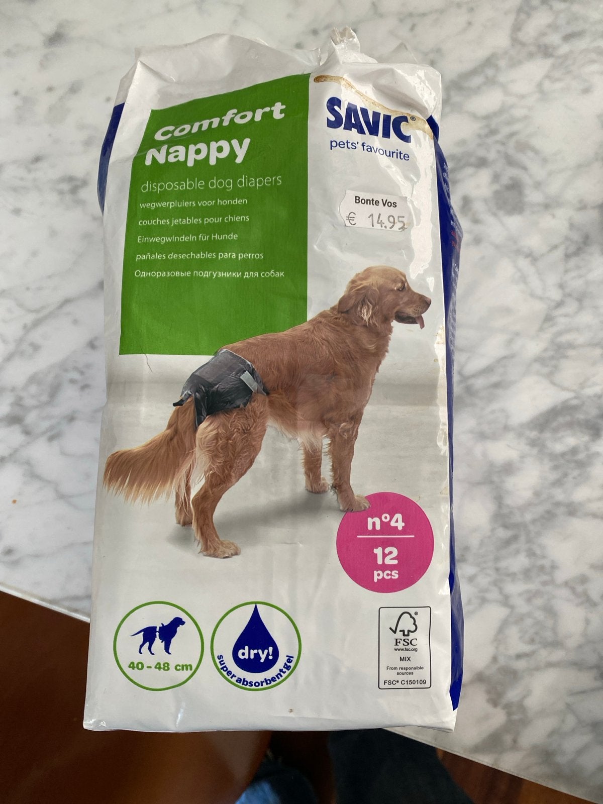 Savic hondenluier 4 zwart, Dieren en Toebehoren, Honden-accessoires, Ophalen of Verzenden, Nieuw