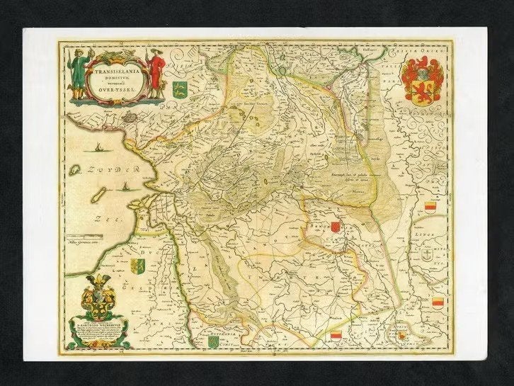 Ansichtkaart Overijssel Overyssel Atlas Blaeu., Ophalen of Verzenden, 1980 tot heden, Ongelopen, Overijssel