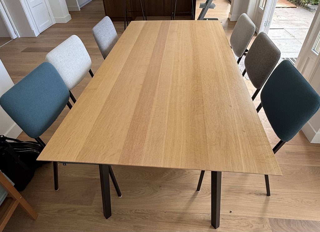 Studio Henk Tafel en Stoelen, Huis en Inrichting, Tafels | Eettafels, Ophalen, Modern design, Gebruikt, 100 tot 150 cm