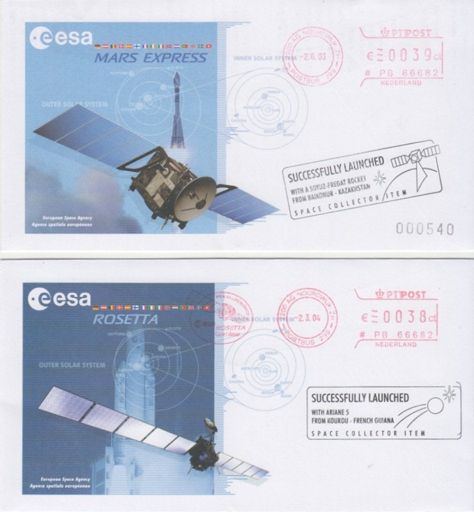Nederland 2 covers EESA Ruimtevaart 2003 en 2004, Ophalen of Verzenden, Envelop