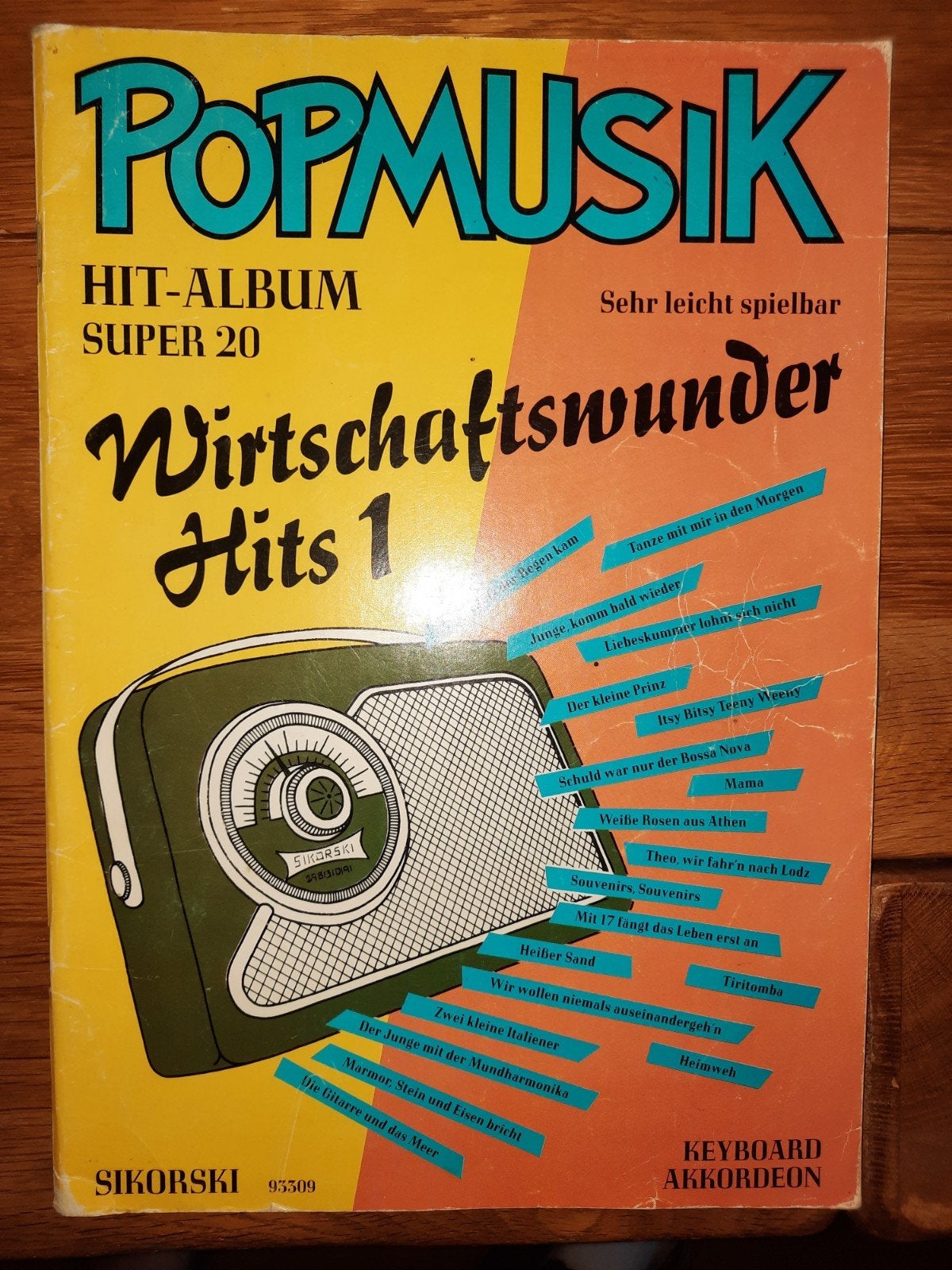 Accordeon, keyboard: Popmusik, 20 zeer leuke songs!, Keyboard, Gebruikt, Overige genres, Ophalen of Verzenden
