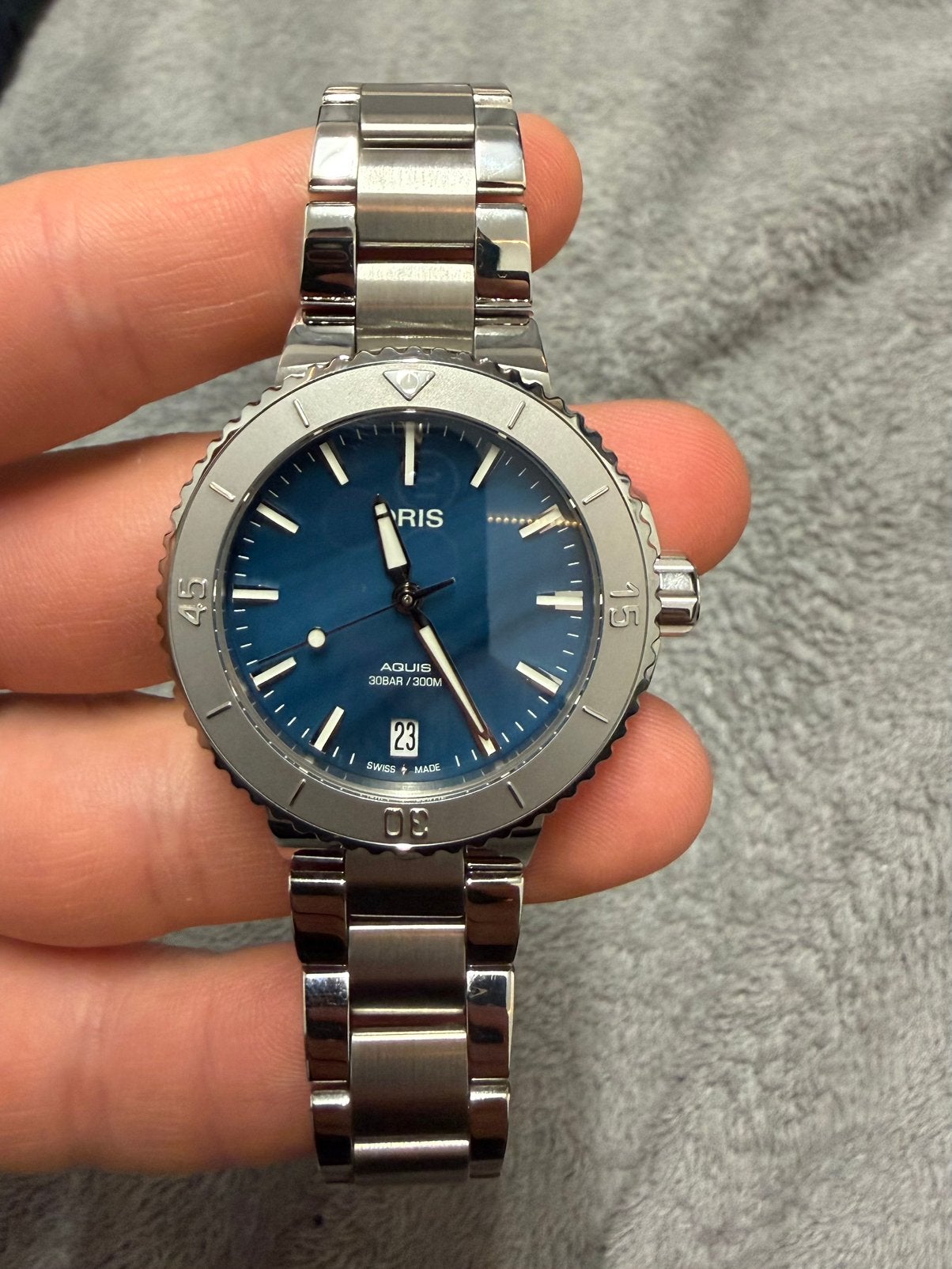 Oris Lady Blue – Excellent Condition – Full Set, Ophalen, Zo goed als nieuw, Staal, Overige merken