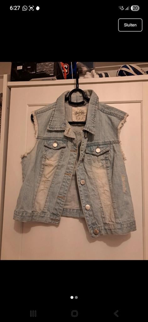 Denim bodywarmer/gilet, Ophalen of Verzenden, Zo goed als nieuw, Maat 36 (S), Blauw