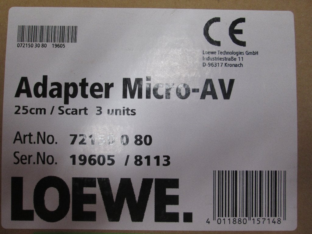LOEWE adaptor micro AV kabel[s] nieuw, Ophalen of Verzenden, Nieuw, Minder dan 2 meter