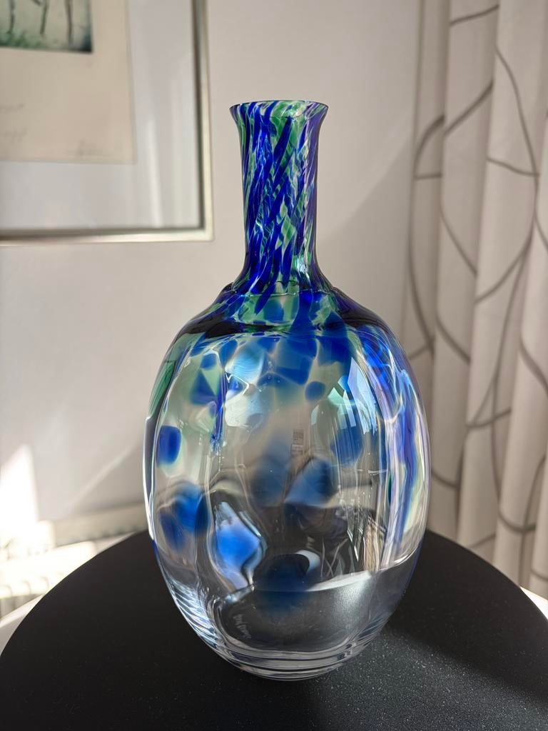 Vintage vaas Sea Glasbruk Sweden - design Renate Stock, Antiek en Kunst, Ophalen of Verzenden