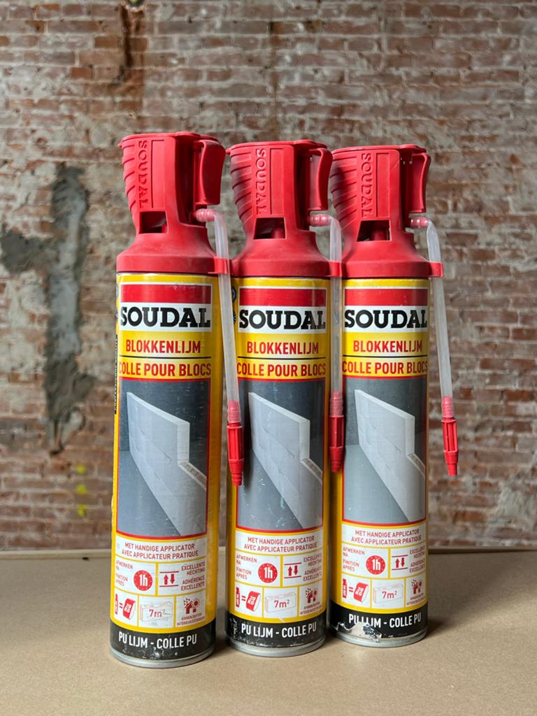 Soudal Blokkenlijm PU Lijm - 3 bussen, Ophalen, Nieuw