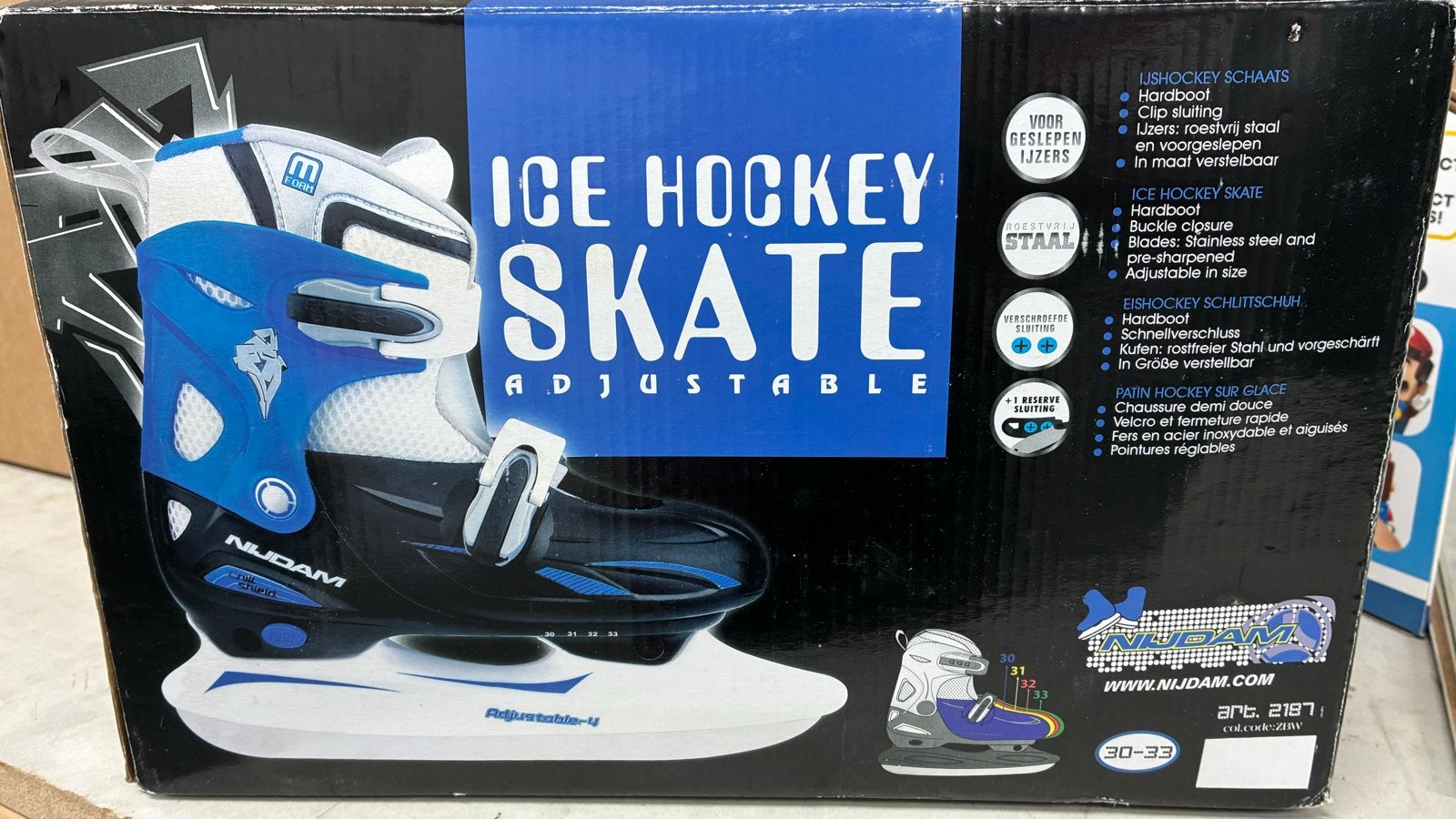Nijdams ijshockeyschaatsen, verstelbaar maat 30-33, Ophalen, Nieuw, Schaatsen