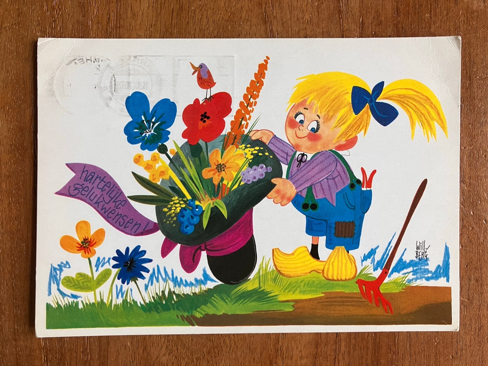 Meisje met Bloemenhoed - Will Berg 1976, Ophalen of Verzenden, 1960 tot 1980, Gelopen, Kinderen